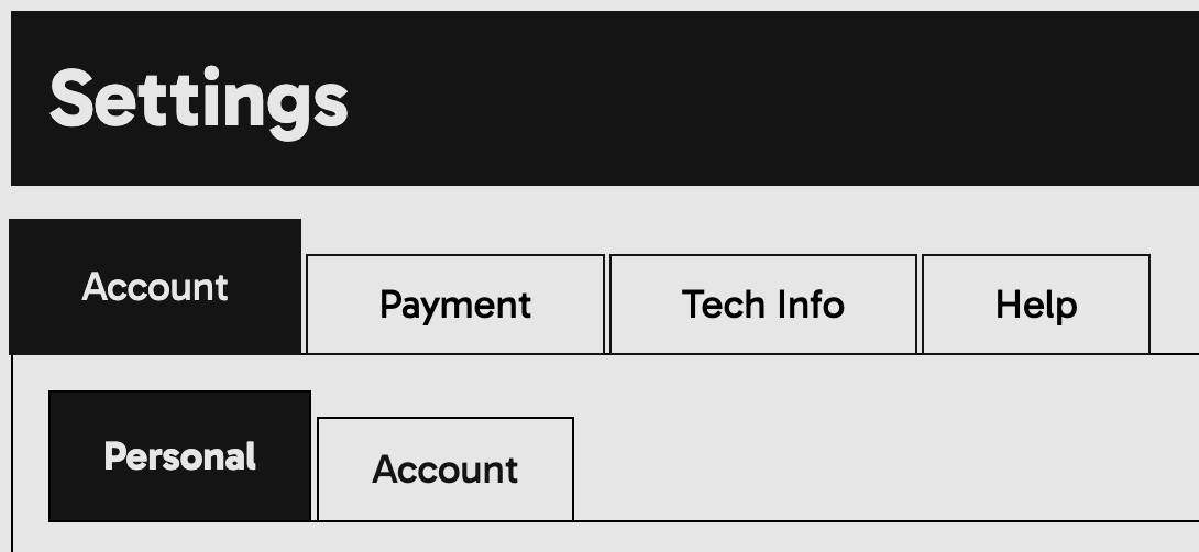 Soft tabs listed on a given page in the EmberForgery dashboard.